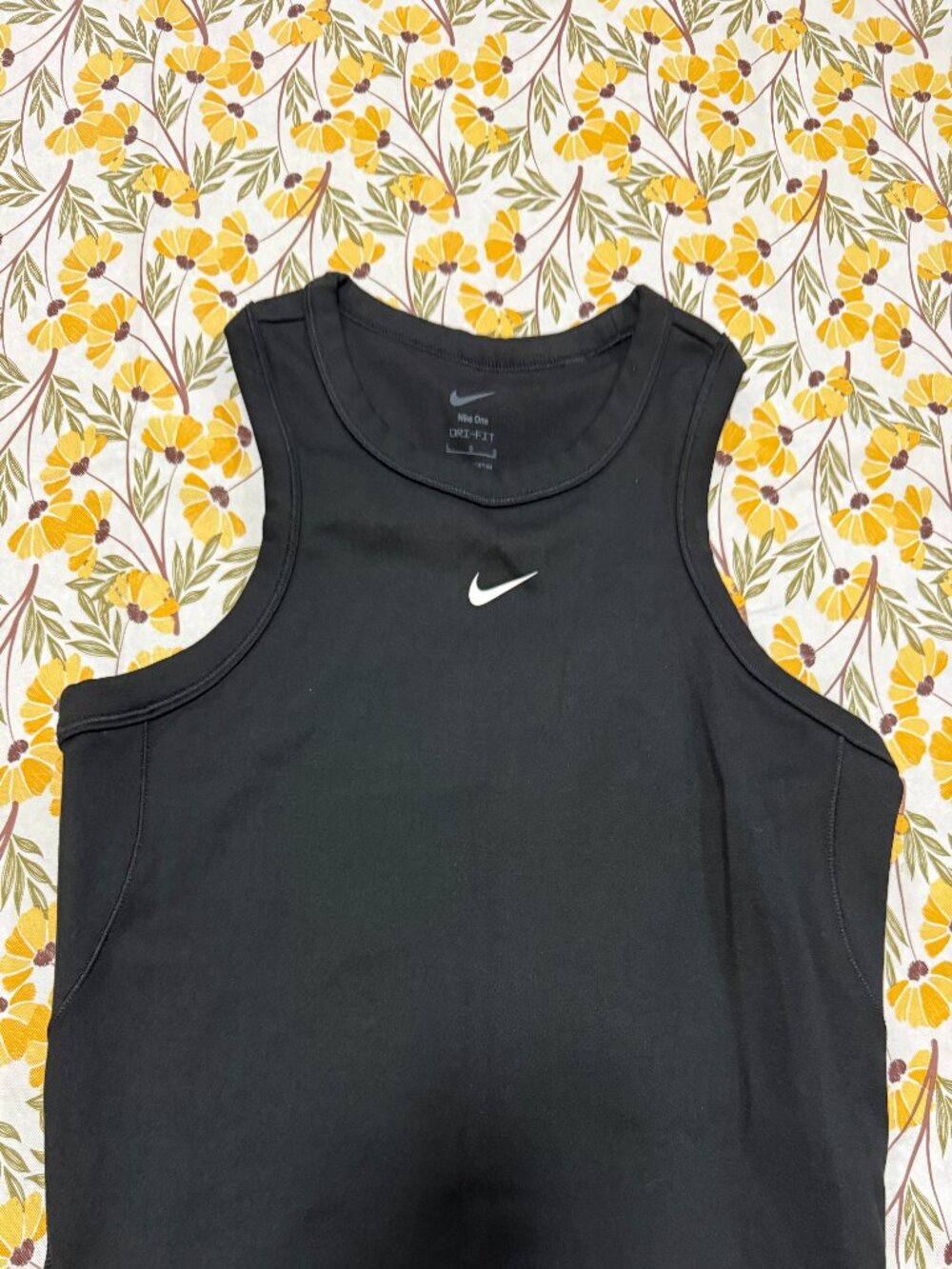 Nike One Dri Fit Racerback High Neck Cropped Tank Black Women’s L